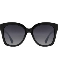 Oversized Women Large Retro Fashion Designer Butterfly Sunglasses UV Protection - Black + Gradient - CG195Q4RXTC $24.84