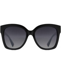 Oversized Women Large Retro Fashion Designer Butterfly Sunglasses UV Protection - Black + Gradient - CG195Q4RXTC $13.76