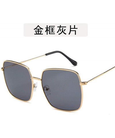 Square Fashion Ladie Retro Square Eye Classic Women Sunglasses Tinted Color Lens Big Metal Frame Men Sun Glasses - 3 - CZ198Z...