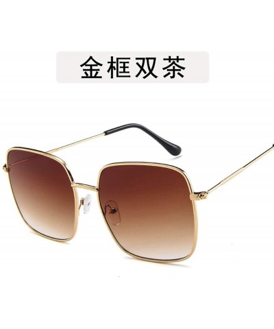 Square Fashion Ladie Retro Square Eye Classic Women Sunglasses Tinted Color Lens Big Metal Frame Men Sun Glasses - 3 - CZ198Z...