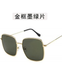 Square Fashion Ladie Retro Square Eye Classic Women Sunglasses Tinted Color Lens Big Metal Frame Men Sun Glasses - 3 - CZ198Z...