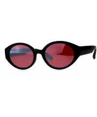 Round Womens Plastic Oval Mod Round Retro Classic Sunglasses - Black Red - CC18CGNZCOR $12.30