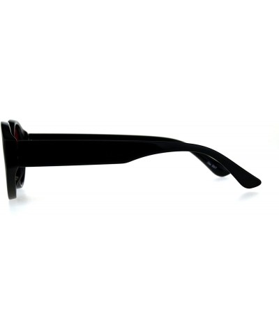 Round Womens Plastic Oval Mod Round Retro Classic Sunglasses - Black Red - CC18CGNZCOR $12.30