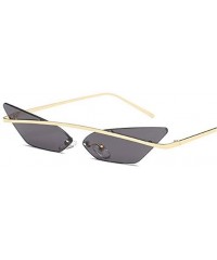 Rimless Narrow Cat Eye Rimless Sunglasses Women Vintage Designer Men Eyewear Shades Sun Glasses - Purple - C918Y8AMEOR $21.68