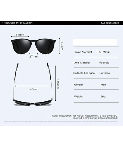 Round Sunglasses Unisex Polarized 100% UV Blocking Fishing and Outdoor Driving Glasses Round Fraframe Retro - C818W3C754N $17.34