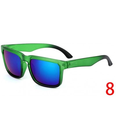Square Vintage Sunglasses Men Reflective Mirror Sun Glasses Women Retro Square Driving Eyewear - 8 - CF194OD7Y6C $21.29
