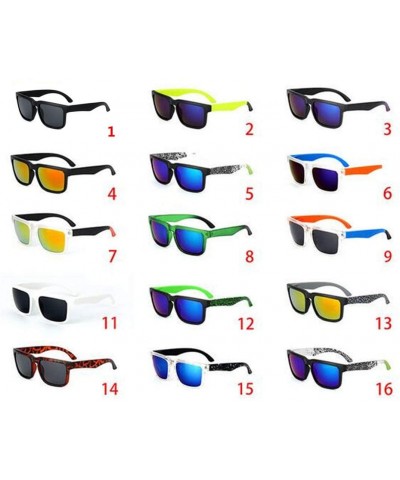 Square Vintage Sunglasses Men Reflective Mirror Sun Glasses Women Retro Square Driving Eyewear - 8 - CF194OD7Y6C $21.29