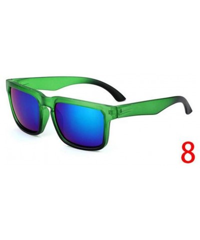 Square Vintage Sunglasses Men Reflective Mirror Sun Glasses Women Retro Square Driving Eyewear - 8 - CF194OD7Y6C $21.29