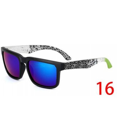 Square Vintage Sunglasses Men Reflective Mirror Sun Glasses Women Retro Square Driving Eyewear - 8 - CF194OD7Y6C $21.29