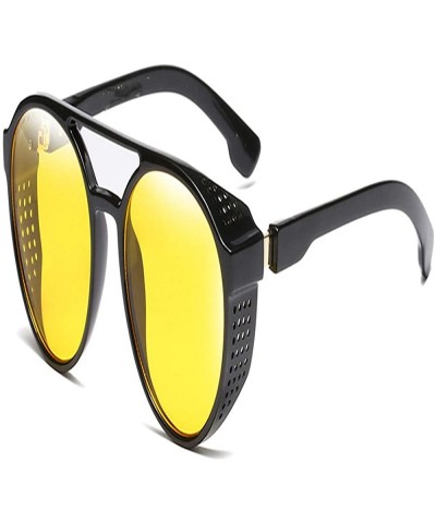 Goggle Steam Sunglasses Women Men Retro Goggles Round Flip Up Glasses steam Vintage Fashion Eyewear - 6 - CI18R3ZAEO5 $57.00