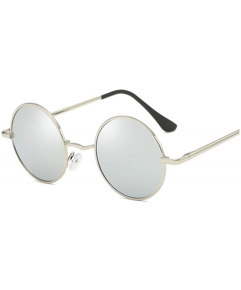 Round Vintage Sunglasses With Black Lenses & Black Frames