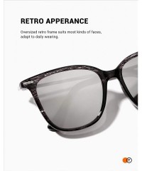 Oversized Stylish Oversized Sunglasses for Women Men Classic Frame with UV400 Protection Sun Glasses - Black&silver - C7190HR...