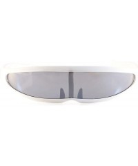 Shield Futuristic Smoke Mono Lens Color Frame Cyber Robot Sunglasses A274 - White - CZ18RU8TYYZ $11.73