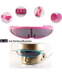 Shield Futuristic Smoke Mono Lens Color Frame Cyber Robot Sunglasses A274 - White - CZ18RU8TYYZ $11.73