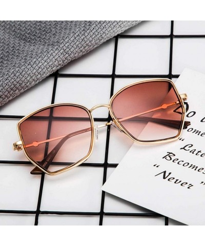Oval Unisex Polarized Sunglasses Women Classic Irregular Sunglasses Retro Glasses - Gold - CB18SCXKUDY $8.06