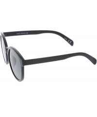 Oversized Oversize Horn Rimmed Flat Lens Round Sunglasses 55mm - Black / Smoke - CN12O7M3XCO $10.25