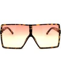 Oversized Retro Oversize Large Rectangular Mobster Flat Top Sunglasses - Tortoise Red Yellow - CA18XGZ973C $11.85