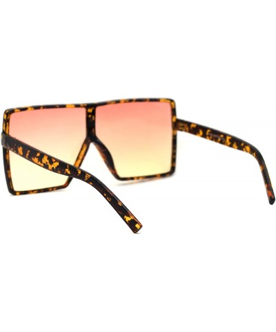 Oversized Retro Oversize Large Rectangular Mobster Flat Top Sunglasses - Tortoise Red Yellow - CA18XGZ973C $11.85