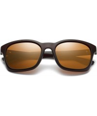Square Square Sunglasses Polarized for Men - Retro Men's Driving Sunglasses Oversized E8921 - Brown - C418GDR7ANI $14.19