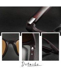 Square Square Sunglasses Polarized for Men - Retro Men's Driving Sunglasses Oversized E8921 - Brown - C418GDR7ANI $14.19