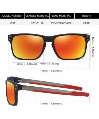 Oval Polarized Sunglasses Square Sun Glasses For Men/Women TR90 Unbreakable Frame 2556R - Orange - C218S29ADG5 $22.63