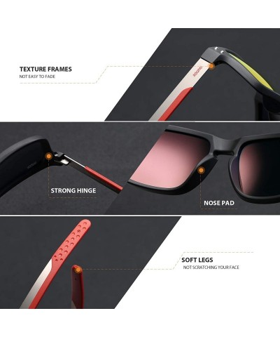 Oval Polarized Sunglasses Square Sun Glasses For Men/Women TR90 Unbreakable Frame 2556R - Orange - C218S29ADG5 $22.63