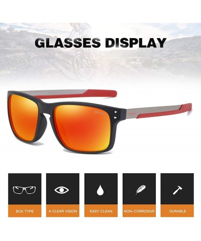 Oval Polarized Sunglasses Square Sun Glasses For Men/Women TR90 Unbreakable Frame 2556R - Orange - C218S29ADG5 $22.63