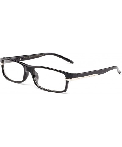 Square "Notch" Slim Squared Modern Design Fashion Clear Lens Glasses - Black - CT12L9TGNHL $17.87