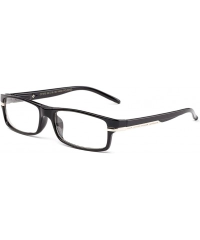 Square "Notch" Slim Squared Modern Design Fashion Clear Lens Glasses - Black - CT12L9TGNHL $10.04