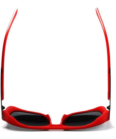 Aviator Polarized Sunglasses For Men Square Frame Unisex Outdoor Sports Goggle Classic K0623 - Matte-red&grey - CG18O93WNOD $...