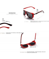Aviator Polarized Sunglasses For Men Square Frame Unisex Outdoor Sports Goggle Classic K0623 - Matte-red&grey - CG18O93WNOD $...