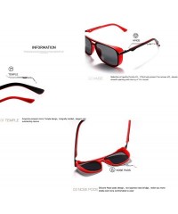 Aviator Polarized Sunglasses For Men Square Frame Unisex Outdoor Sports Goggle Classic K0623 - Matte-red&grey - CG18O93WNOD $...