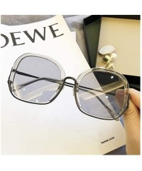 Round Round Oversized Sunglasses for Women Shades Sun Glasses Thin Face UV400 - Grey Grey - C41902UXWHT $14.01