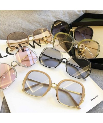 Round Round Oversized Sunglasses for Women Shades Sun Glasses Thin Face UV400 - Grey Grey - C41902UXWHT $14.01