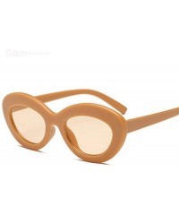 Oval 2019 Oval Sunglasses Women Vintage Sunglass Women's Brand Designer Pink C1 - C6 - CA18XQYD3EO $10.36