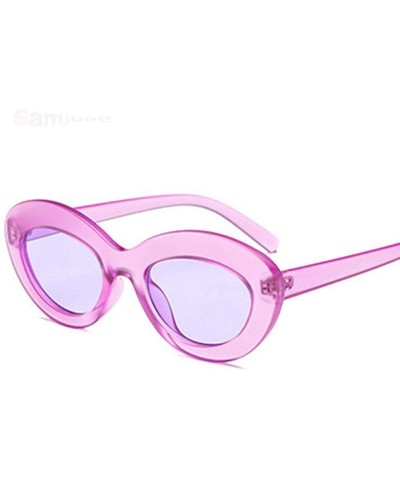 Oval 2019 Oval Sunglasses Women Vintage Sunglass Women's Brand Designer Pink C1 - C6 - CA18XQYD3EO $10.36