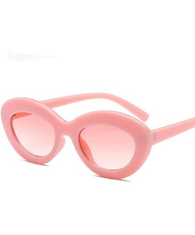 Oval 2019 Oval Sunglasses Women Vintage Sunglass Women's Brand Designer Pink C1 - C6 - CA18XQYD3EO $10.36