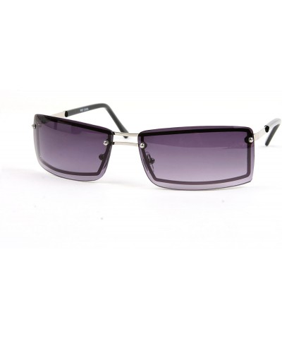 Sport Unisex Metal Frame Sunglasses P607 - Silver-gradientsmoke Lens - CS11W4RIXMV $32.84
