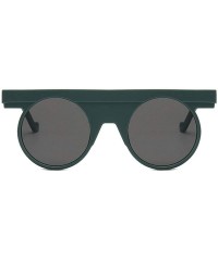 Oversized Leopard Sexy Geometric Sunglasses Brand Designer Women Punk Round Sunglasses Flat Top Shades - Green&gray - CQ18MDD...