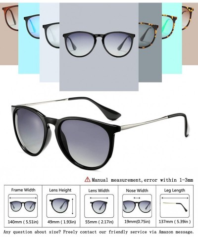 Sport Polarized Sunglasses for Women Classic Round Retro Sun Glasses - Black Frame /Grey Gradient Lens - CS1946978NK $14.96