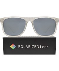 Wayfarer Clear Frame Polarized Square Sunglasses Women Men - UV Protection Color Mirror Lens- Retro Sports Beach - CF18GC3WW8...