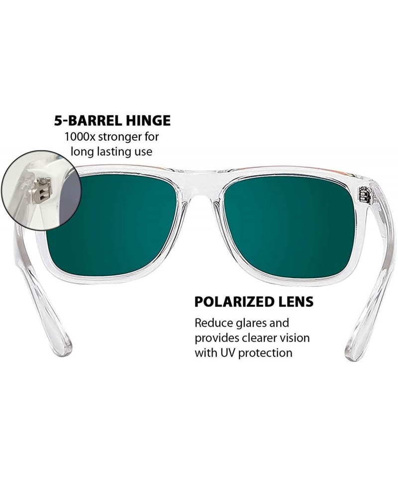 Clear Frame Polarized Square Sunglasses Women Men - UV Protection
