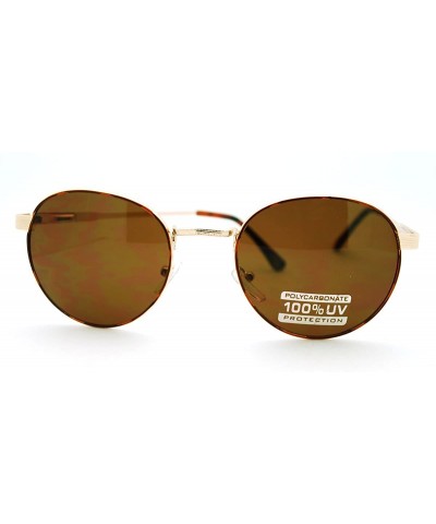 Round Petite Round Sunglasses Thin Metal Frame Vintage Fashion - Tortoise Gold - C811DOFYMI1 $10.17