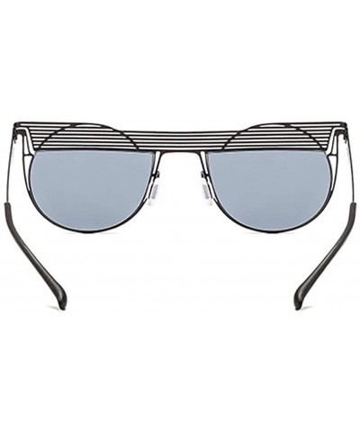 Round Round Cat Eye Sunglasses for Women Metal Punk Eyewear UV400 - C4gold Gradientbrown - CL1906CY32U $11.68