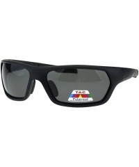 Sport Polarized No Glare Warp Plastic Sport Light Weight Mens Sunglasses - Matte Black - C018ES566C9 $22.58