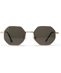 Oval women vintage sunglasses men metal gold green brown male octagonal sun glasses for ladies polygon uv400 - CX1900ZAE7N $2...