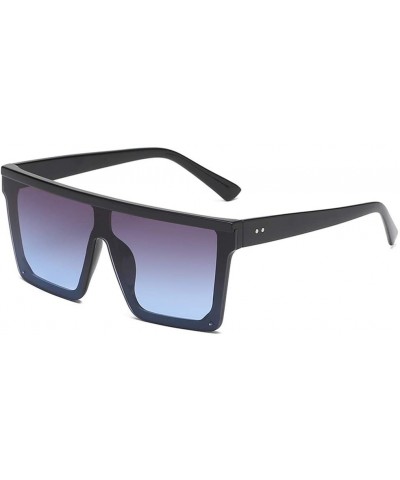 Aviator Women Men Sunglasses Square Oversized Flat Top Fashion Shades Sun Glasses Vintage (C) - C - CQ1902AIUOQ $17.41