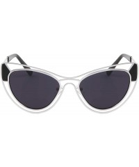 Cat Eye Sharp Cat Eye Meta Cut Frame Sunglasses - Silver - C7197OQI44S $26.62
