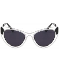 Cat Eye Sharp Cat Eye Meta Cut Frame Sunglasses - Silver - C7197OQI44S $13.49