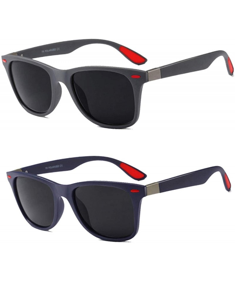 Sport Classic 100% UV400 Protection HD Polarized Lens Sunglasses for Men Women 2 Pack CS-F4195 - C118ZLKXSX7 $18.34